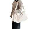 Cotton canvas tote with playful printed design for everyday carrying