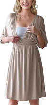 Nursing dress with a hidden breastfeeding opening