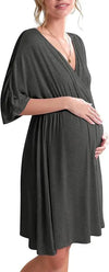 Nursing dress with a hidden breastfeeding opening