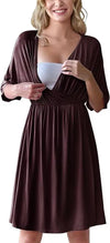 Solid colour nursing dress designed to skim without clinging